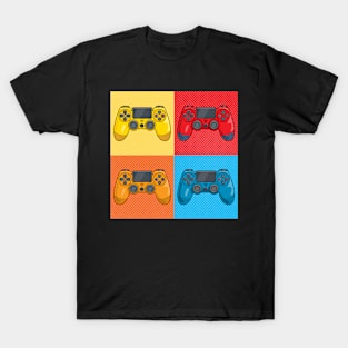 PS4 Pop Art Video Game Controllers T-Shirt